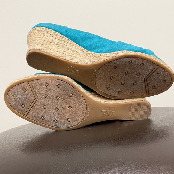 Life Stride Ronda Turquoise Silk Wedge Espadrille - Picture 7 of 12